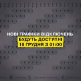 Відключення світла в Україні – 16 грудня з 07:00 до 20:00 енергетики застосовуватимуть до двох черг відключень електроенергії