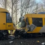 Два пассажирских поезда столкнулись в Дании